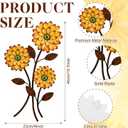 Xuhal Metal Flower Wall Art, 15.75 Inch Vintage Daisy Wall Decor, Not 3D, Flat Rustic Metal Floral Hanging Farmhouse Spring Leaf Sculpture for Living Room Bedroom Indoor Outdoor(Yellow)