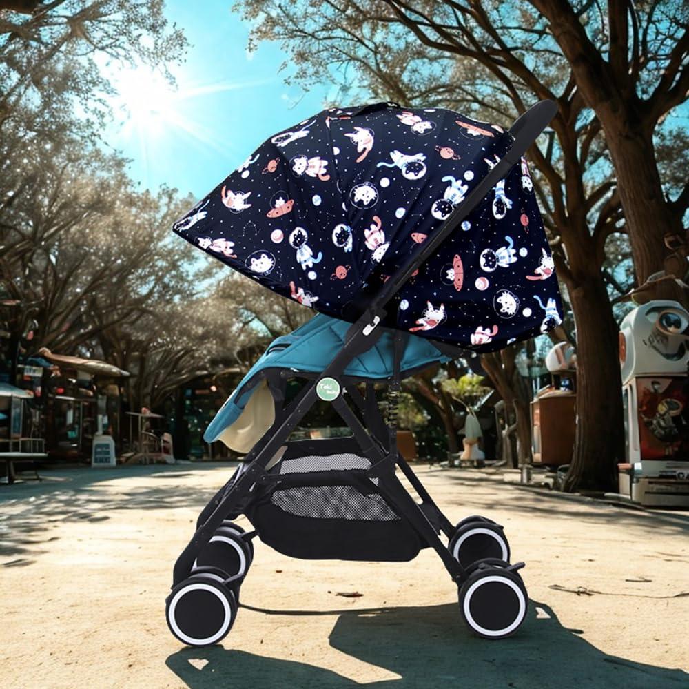 LweiPsqLin Baby Stroller Sun Shade - Waterproof UPF50+ Blackout Cover | Lightweight Lycra with Ventilated Mesh | Fits Infant Car Seat, Buggy, Bassinet, Carrycot, Space