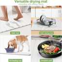 Large Stone Dish Drying Mats for Kitchen Counter, 24x16 Quick Dry Absorbent Drying Matt Kitchen Counter, Diatomaceous Earth Dish Drying Mat, Collapsible Dish Mat Dish Pads for Drying, Peal White