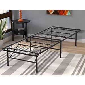 14 Inch High Twin Bed Frame,Foldable Metal Platform Bed Frame with Steel Slat Support,Noise Free,No Box Spring Needed,Under Bed Storage,Easy Assembly,Heavy Duty Twin Size Bed Frame for Bedroom