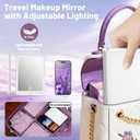 Travel Makeup Mirror with Lights Valentines Day Gifts for Her, Girlfriend, Wife, Birthday Gifts, Rechargeable Portable Compact Mirror, Lighted Makeup Mirror with 72 LEDs 3 Color Light Modes