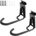 Slatwall Bike Hooks, Heavy Duty Bicycle Hangr with PVC Coating, Wall Mount Vertical Bicycle Storage Rack (2 Pack, Black)