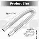 23.62in/60cm Flexible Diesel Heater Muffler Silencer Exhaust Pipe, Fuel Tank Vent Hose with 2 Buckles Practical Stainless Steel GasTubing Extension Kit Parts Accessories for Air Parking Generator