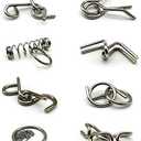 8 Sets Metal Brain Puzzles Primary Brain Teasers for Adults Kids, IQ Test Games