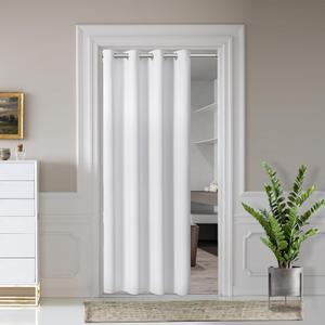 AOSKY Door Curtains for Doorway Privacy, White Grommet Closet Curtains for Bedroom, Door Window Curtain, Light Blocking Thermal Insulation Drapes for Living Room Set of 1 Panels, 52" W x 72" L