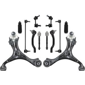12 PCS Suspension Kit Front Lower Control Arm and Ball Joints Sway Bar Link Tie Rod Bellows Compatible With 2013-2015 Honda Civic