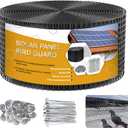Solar Panel Bird Guard,8in x 100ft Critter Guard Galvanized PVC Coated Mesh Roll Kit,Black Pigeon Solar Panel Mesh with 70 Fastener Clips,  inch Wire Critter Guard for Solar Panels