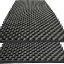 KTOESHEO 2 PCS Acoustic Panels, 48''X24''X2'' Egg Crate Foam Soundproof Foam Wall Panels, High Density Fireproof Noise Cancelling Foam Studio Foam Panel, Noise (Black)