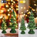 Yinns Christmas Decor 2 Pack Ceramic Christmas Tree Christmas Tree Light Up Tabletop Decor for Xmas Decoration Indoor Home Party Supplies