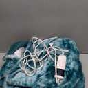 Electric Heated Blanket Throw 50''x60''Size Faux Fur Heating Blanket 10 Heating Settings, 1-8h Timer & Overheat Protection, Machine Washable, Soft Flannel and Sherpa Full Body Warmth (Lake Blue)