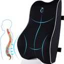 Lumbar Support Pillow for Office Chair & Car, Gifts Fathers Day, Ergonomic Memory Foam Back Cushion with 3D Washable Cover, Relieves Back Pain for Driving, Gaming, Truck, Recliner