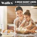 Walfos 6 Pieces 10 Inch Oval Bread Proofing Basket Cloth,Rattan Baking Dough Basket Cover Liner, Sourdough Banneton Proofing Cloth, Fermentation Basket Linen Liner for Baking Supplies