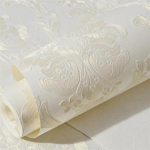 GIBZ 3D Scandinavian Floral Wallpapers Peel and Stick Vintage Wall Papers Decorations Wallpaper Contact Paper Beige 0.53x5m
