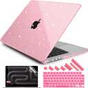 DONGKE Glitter Case for M5 MacBook Pro 14 inch M4 M3 M2 M1 2026 2024-2021 A3427 A3426 A3434 A3112 A3401 A3185 A2918 A2992 A2779 A2442 Pro Max, Bling Plastic Hard Shell Cover, Sparkly Pink