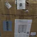 Linon Home Decor Products Corinne Six Drawer Wide, White Wash Rolling Cart