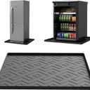Mini Fridge Silicone Mat 19.7"x19.7"x0.4" - Non-Slip, Spill-Proof, Drip Prevention | Ideal for Refrigerators, Washing Machines, Dryers, Wine Coolers, and Dishwashers (Black)