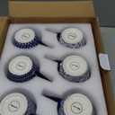 Selamica 16 oz Porcelain Coffee Mugs Set, Ceramic Tea Cup with Handle, dishwasher, oven, microwave safe, Pack of 6, Vintage Blue