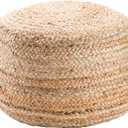 Jaipur Living Pouf Handmade, Jute Coastal Beige, 18x18x12