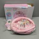 Baby Gym Play Mat, 8-in-1 Tummy Time Mat & Ball Pit with 6 Toys, Washable Baby Activity Mat for Visual, Hearing, Sensory, Motor Development, Babies Gift for Newborn Infant 0-3-6-9-12 Months (Pink)