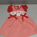Toddler Little Girl Christmas Dress Santa Claus/Gingerbread Fly Sleeve Plaid Smocked Dresses Christmas Baby Clothes (Santa Claus Red, 4-5 Years)