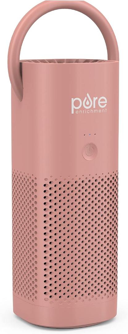 Pure Enrichment PureZone Mini Portable Air Purifier - Cordless True HEPA Filter Cleans Air & Eliminates 99.97% of Dust, Odors, & Allergens Close to You - Cars, School, & Office (Blush)
