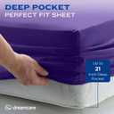 DREAMCARE King Size Sheets Set 4 pcs Cooling Sheets up to 21 Deep Pocket King Sheet Set Hotel Luxury Sheets & Pillowcases Superior Softness 100% Fine Microfiber with Side Pocket Purple