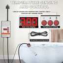 Immersion Water Heater, 2000W Portable Pool Heater with Thermostat & Auto Shut-Off, Electric Bucket Heater with Protective Cover for Inflatable/Above Ground Pools, Bathtub, Camping - Shiny Black