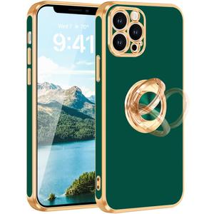 Fingic for iPhone 12 Pro Max Case [with 360° Ring Holder Stand][Support Magnetic Car Mount] Phone Case for Men Boys Slim Thin Kickstand Shockproof Phone Case for iPhone 12 Pro Max 6.7 inch, Navy Blue