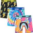 PSD Underwear Boys Boxer Briefs - Animal Print, Comfortable Active Underwear for Boys, Packs & Singles (Medium, Pizza Party 3-pack)