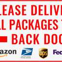 Please Deliver All Packages to Back Door Left Arrow - Bestylez Delivery Sign for Outdoor Use 12" * 8" (147)