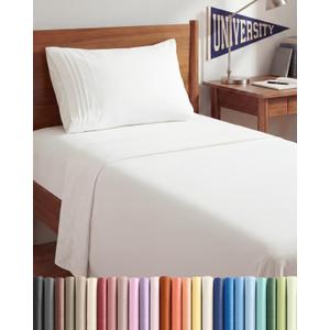 Twin XL Size 3 Piece Sheet Set - Comfy Breathable & Cooling Sheets - Hotel Luxury Bed Sheets for Women & Men - Deep Pocket, Easy-Fit, Extra Soft and Wrinkle Free - Antique White Oeko-Tex Bed Sheets