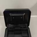 KYODOLED Cash Box with Combination Lock Safe Metal Money Box with Money Tray for Security Lock Box 7.87"x 6.30"x 3.35" Black (Medium)