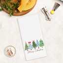 Merry Christmas Tree Kitchen Towels, Cute Winter Xmas Tree Hand Towels for Bathroom Decor, Winter Holiday Christmas Dishcloths Dish Towel for Kitchen 16x24 Inches