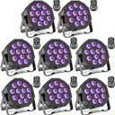 Rechargeable Par Lights Uplights RGBWA+UV 6-in-1 LED Battery Powered Stage Lights with Remote & DMX Control, Sound Activated for Festivals, Weddings, Bars, Churches, DJ
