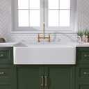 TUKTUK White Farmhouse Sink 30 inch Farm Sink Fireclay Apron Front Single Bowl Kitchen Sinks Deep Drop In Undermount Reversible Heavy Duty Easy-to-Clean Kitchen Basin with Luxury Modern Accessory Kit, Medium, Min. Cabinet Size: 33 in.