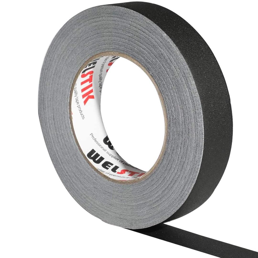 WELSTIK Black Gaffer Tape 1 Inch 1" X 60 Yards-Heavy Duty Gaffers Tape for Cables,Photography,Theater Stage Setup,Interior Design,Residue Free,Non Reflective,Easy to Tear