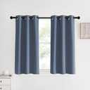 NICETOWN Stone Blue Thermal Insulated Curtains Blackout Draperies, Set of 2, 34 by 40 inches Long, Window Treatment Solid Grommet Room Darkening Drape Panels for Bedroom