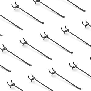 HUHOLE 25 Pack Black Pegboard Hooks 8 Inch Heavy Duty Metal L-Hooks for 1/4" Peg Board Garage Tool Organizer, Retail Display & Craft Storage Hangers (30lbs Capacity)