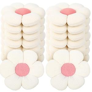 Beeveer 9 Pcs Cute Flower Pillow 15.75 Inch Flower Plush Throw Pillow Aesthetic Decorative Seating Cushion for Spring Back to School First Day of School Sofa Couch Bed Decor(Monochrome,White)