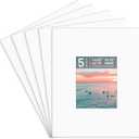 Golden State Art, Pack of 5, Pre-Cut 16x20 Picture Mats Bevel Edge 7.5x9.5 Opening for 8x10 Photos, White