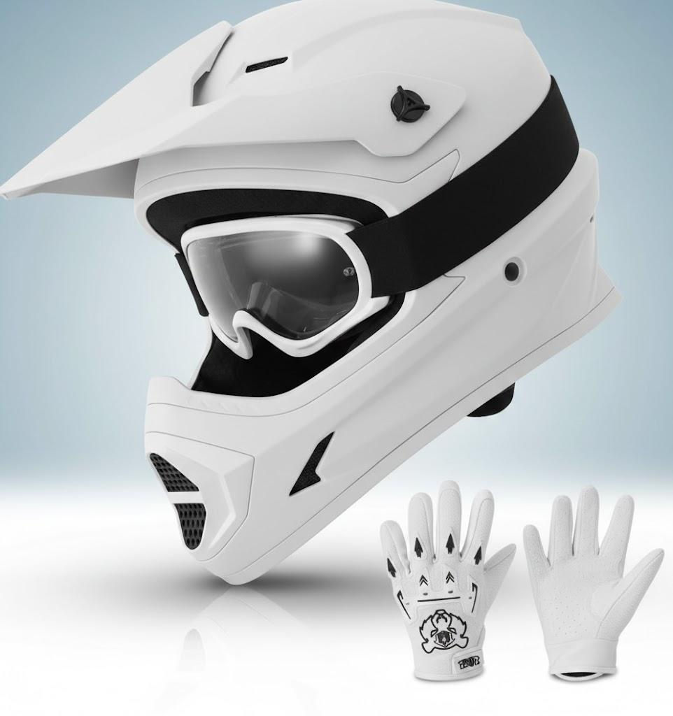 TCMT DOT Youth Kids Dirt Bike Helmet Youth Motocross Helmet Full Face ATV Four Wheeler Motorcycle BMX Helmet for Boys Girls, Off-Road Protective Gear with Goggles Gloves New (Pattern: Mystery Black)