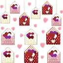 Chunful 12 Pcs Large Wooden Heart Envelope Ornament Valentine Decorations for Tree 4 Inch Love Letter Envelope Hanging Tags with Ropes Red Pink Cutouts Romantic Valentines Decor for Home Office Gift