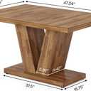 Tribesigns 47-Inch Dining Table for 4, Walnut Brown Kitchen Dinner Table with Heavy Duty Pedestal, Farmhouse Wooden Eating Table for Home, Dining Room, Small Space, 47.25" W X 31.5" D X 29.9" H