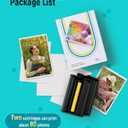 Liene Amber M100/M200/M110/M210 4x6" Photo Printer 80 Sheets Photo Paper & 2 Ink Cartridges Refill, Dye Sublimation, Only for Liene DHP512/DHP513/DHP514/DHP515 Printer, for Display, Framing, Scrapbook