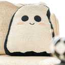 WDS WONDROUS Ghost Pillows Halloween Decor  Ghost Shaped Throw Pillow for Home, Soft Stuffed Fun Ghost Cushion Halloween Decorations Indoor  Cute Black and White Halloween Pillow  15.8x12.6in