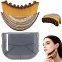 Lymphatic Contour Face Brush, Manual Lymphatic Drainage Massager, Natural Makeup Brushes with Durable Soft Bristles, Hypoallergenic Ergonomic Facial Cleansing Brush for Sculpting