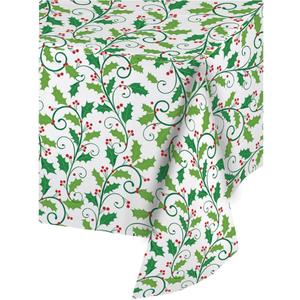 Creative Converting 013704 Plastic Banquet Table Roll, Holly, 50'