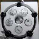 48 Inch Black Wagon Wheel Chandelier with Glass Shade, 16-Lights Black Farmhouse Chandeliers for High Ceilings, Large Round Industrial Pendant Lights for Dining Room Living Room Bedroom Foyer