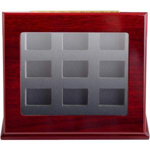 Sports Championship Rings Wooden Display case Shadow Box Without Rings (9 Slots)
