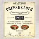 Cheese Cloths 100 Grade, 160X45 Inches - 50 Sq Feet Unbleached 100% Cotton Fabric - 5.5 Sq Yards Ultra Fine Mesh Muslin Cloth - Cheesecloth For Straining Cooking, Cheese Making, Washable & Reusable